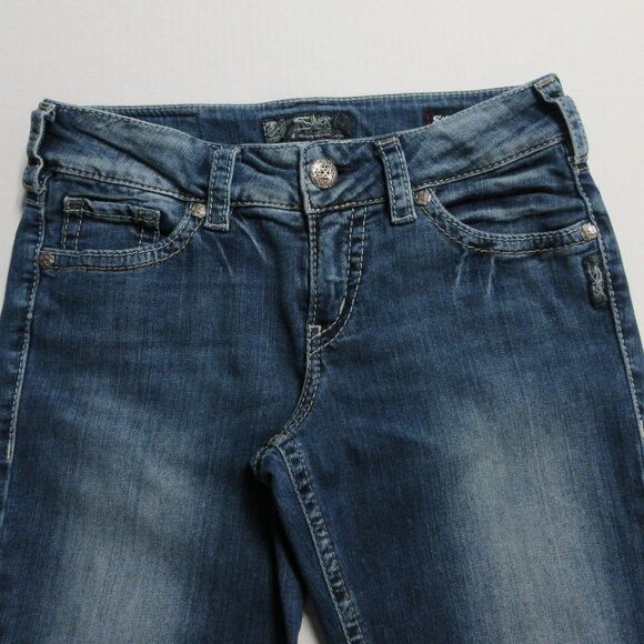 Silver Jeans Pants - SILVER JEANS Suki Mid CAPRI Skimmer Sz 29x22.5  30x23.5 Bermuda Crop Denim Jeans